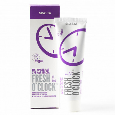 Spasta Паста зубная натуральная Fresh O'clock укрепление эмали снижение чувствительности Активный кальций 90 мл — Makeup market