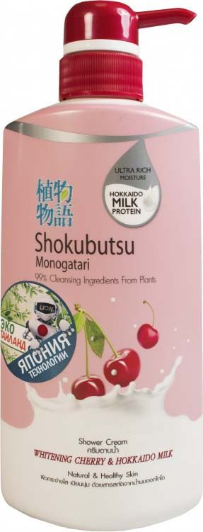 Lion ShokubutsuThailand Monogotari Крем-гель для душа вишня с молоком 500 мл — Makeup market