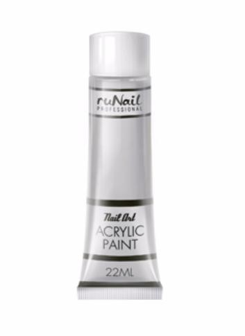 RuNail Акриловая краска для нейл-арт серебряная 22 мл — Makeup market