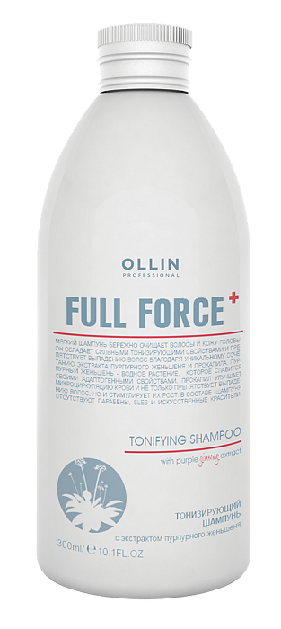 Ollin FULL FORCE Тонизирующий шампунь с экстрактом женьшеня 300мл — Makeup market