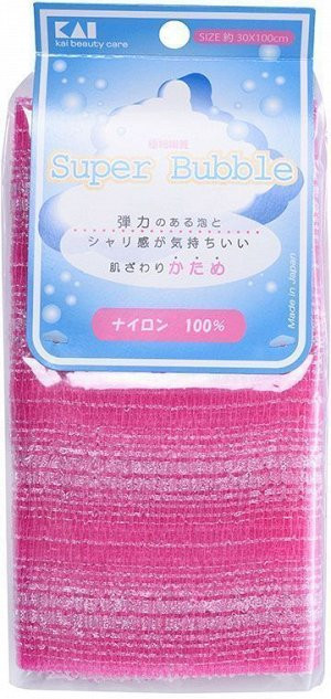 Kai Мочалка для тела с объемным плетением жесткая 30*100 см Цвет Ярко-розовый 1 шт — Makeup market