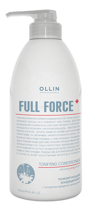 Ollin FULL FORCE Тонизирующий шампунь с экстрактом женьшеня 750мл — Makeup market