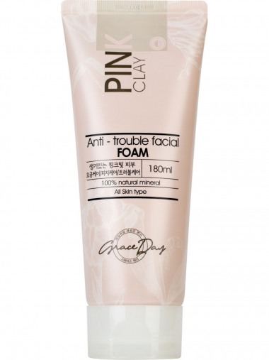 Grace Day Пенка для умывания с розовой глиной Pink clay anti-trouble facial foam 180 мл — Makeup market
