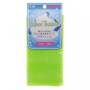 Kai Мочалка для тела с объемным плетением жесткая 30*100 см Цвет Зеленый 1 шт — Makeup market