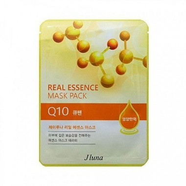 Juno Маска тканевая с коэнзимом q10 Real essence mask pack q10 25 мл — Makeup market