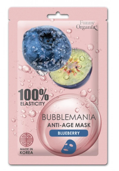 Funny Organix Bubblemania Маска тканевая кислородная антивозрастная Дикая Черника 25 гр — Makeup market