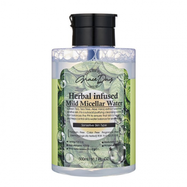Grace Day Мицеллярная вода с растительными экстрактами Herbal infused mild micellar water 500 мл — Makeup market