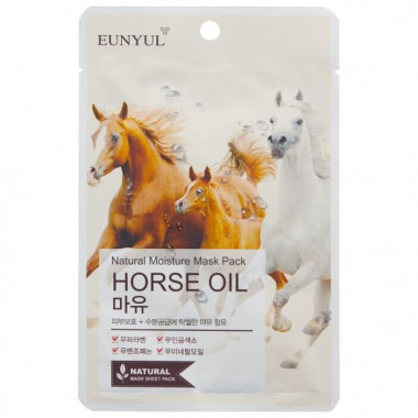 Eunyul Маска тканевая с лошадиным маслом Natural Moisture Mask Pack Horse Oil 22 мл — Makeup market