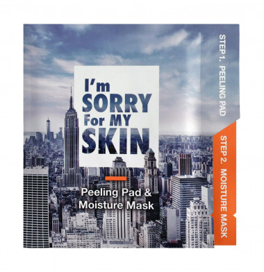 I'm Sorry For My Skin Набор для эксфолиации и увлажнения кожи лица Peeling and Moisture Mask 22 мл — Makeup market