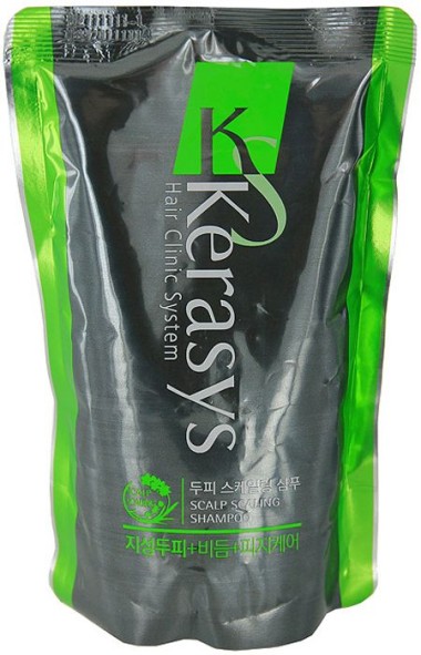 KeraSys Шампунь Запаска для лечения кожи головы освежающий 500 мл серо зеленый — Makeup market