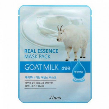 Juno Маска тканевая с экстрактом козьего молока Goat milk real essence mask pack 25 мл — Makeup market