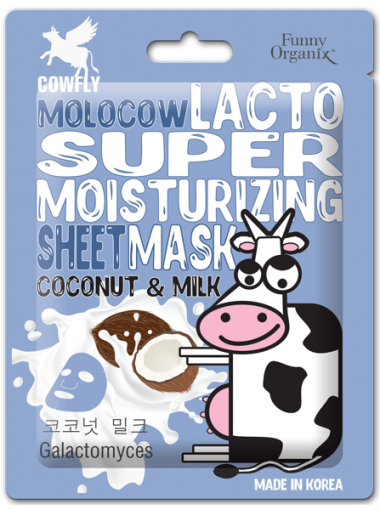 Funny Organix Molocow ЛактоМаска тканевая суперувлажняющая Coconut Milk 20 гр — Makeup market