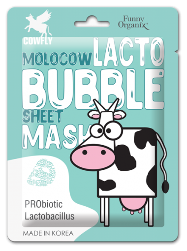 Funny Organix Molocow Маска тканевая воздушная Пузырьковая Lacto Bubble с Пребиотиком 25 гр — Makeup market