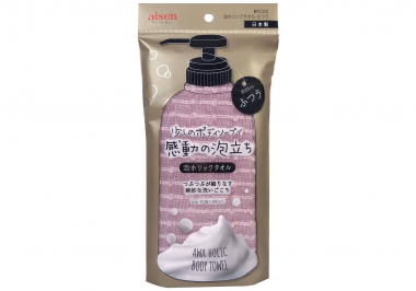 Aisen Мочалка массажная средней жесткости розовая 28 на 100 см Foam holic 1 шт — Makeup market