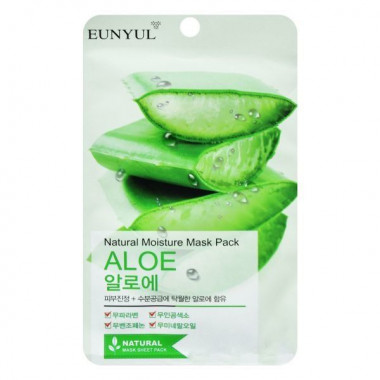 Eunyul Маска тканевая с экстрактом алоэ Natural Moisture Mask Pack 22 мл — Makeup market