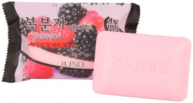 Juno Мыло отшелушивающее с малиной Rubus coreanus peeling soap 150 г — Makeup market
