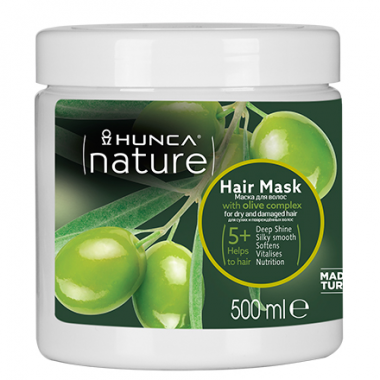 Hunca Nature Маска для волос с экстрактом Оливы 500 мл банка — Makeup market