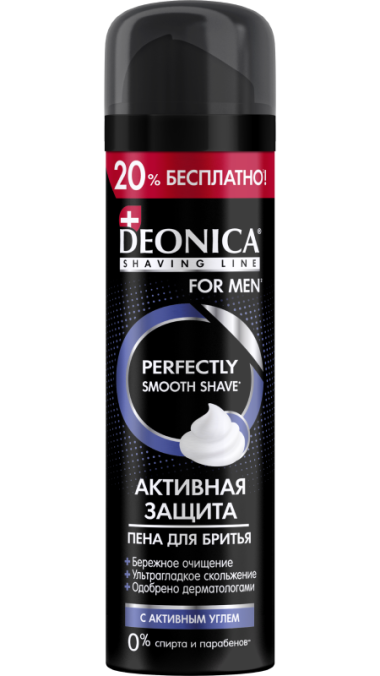 Deonica For Men Пена для бритья Активная защита с черным углём 240 мл — Makeup market