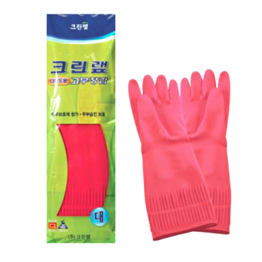 Clean Disposable Glove CW Перчатки из натурального латекса c внутренним покрытием укороченные розовые размер M 1 пара — Makeup market