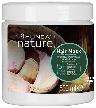 Hunca Nature Маска для волос с экстрактом Чеснока 500 мл банка — Makeup market