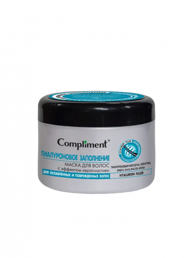 Compliment Маска для волос Hyaluron Filler с эффектом керапластики Гиалуроновое заполнение 500 мл  — Makeup market