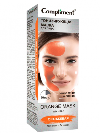 Compliment Маска для лица Тонизирующая Оранжевая Обновление и Сияние 80 мл  — Makeup market