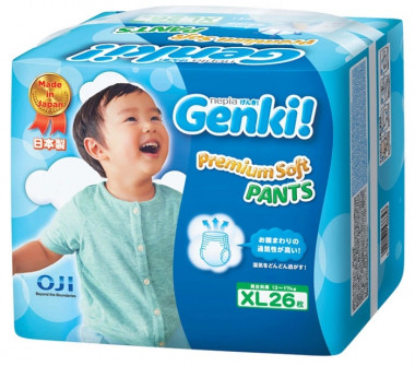 Nepia Genki! Детские подгузники-трусики для мальчиков и девочек 26 шт 12-17 кг Размер XL — Makeup market