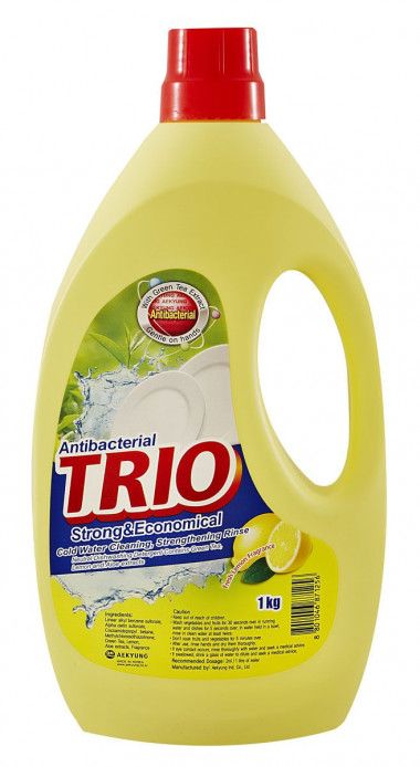 KeraSys Trio Средство для мытья посуды Антибактериальное Лимон 1000 мл — Makeup market