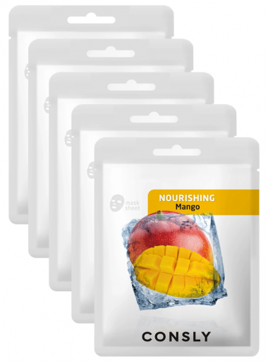 Consly Маска тканевая с экстрактом манго Mango nourishing mask pack 5 шт 20 мл — Makeup market