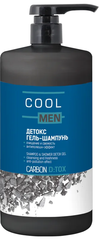 Эльфа Cool men Detox Carbon Детокс Гель-Шампунь 1000 мл — Makeup market
