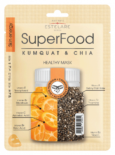 Estelare Superfood Маска тканевая для лица Кумкват и Чиа 25 гр — Makeup market