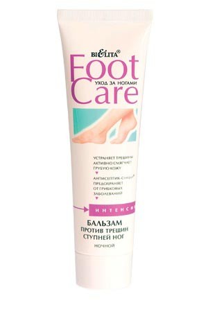 Белита Foot Care Бальзам против трещин ступней ног ночной с эфирным маслом 100мл — Makeup market