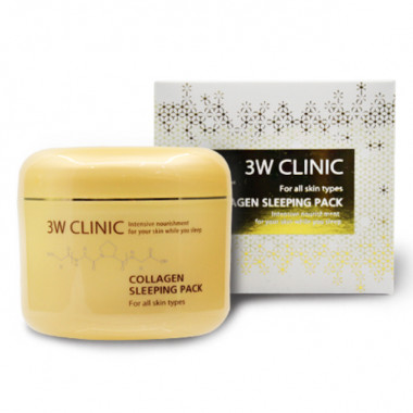 3W Clinic Collagen sleeping pack Ночная маска для лица с коллагеном 100 мл — Makeup market