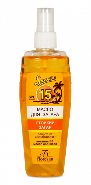 Флоресан Защита от солнца Масло для загара Абрикосовый нектар SPF 15 135 мл — Makeup market