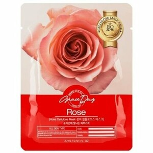 Grace Day Маска тканевая с экстрактом розы Rose cellulose mask 27 мл — Makeup market