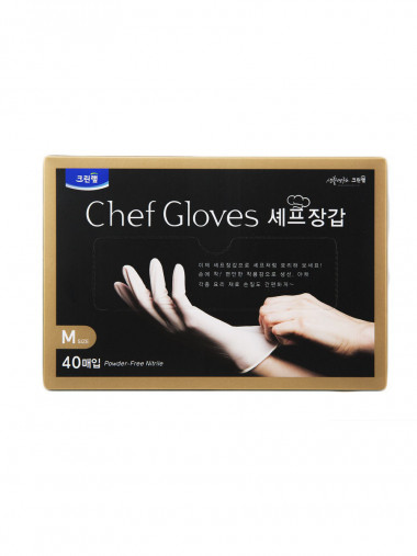 Latex Glove CW Перчатки для приготовления пищи тонкие неопудренные белые размер М 40 штук — Makeup market