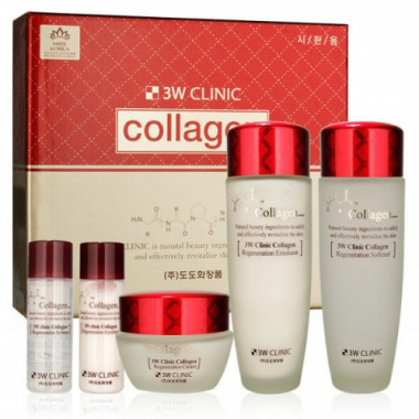 3W Clinic Набор для ухода за лицом лифтинг Collagen skin care 3 items set — Makeup market