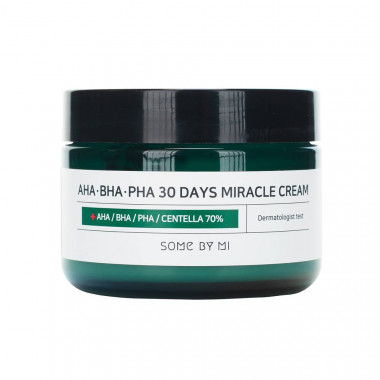Some By Mi Крем с 3 видами кислот и центеллой азиатской AHA-BHA-PHA 30 Days Miracle Cream 60 г — Makeup market