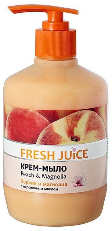 Эльфа Fresh Juice Крем-мыло Peach&amp;magnolia-Персик и магнолия с увлажняющим молочком 460 мл Дозатор — Makeup market