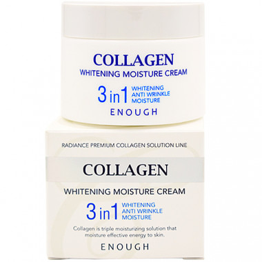 Enough Крем для лица увлажняющий с коллагеном 3в1 Collagen 3in1 whitening moisture cream 50 мл — Makeup market