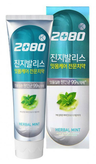 KeraSys Зубная паста 2080 Кей антибактериальная Голубая с гинко 100 гр — Makeup market