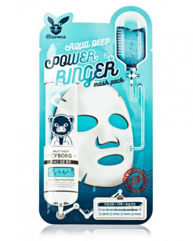 Elizavecca Маска тканевая для лица увлажняющая Aqua deep power ring mask pack 23 мл — Makeup market