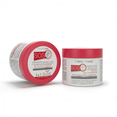 Compliment SOS+ крем-баттер для рук и тела Эксперт восстановления для сухой и очень сухой кожи 3в1 300 мл — Makeup market