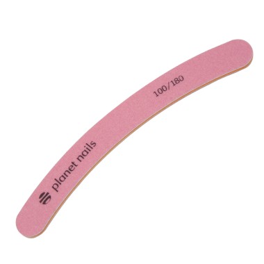 Planet Nails Пилка для ногтей бумеранг розовая Mylar 100/180 — Makeup market