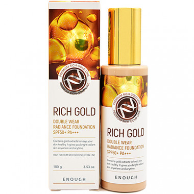 Enough Крем тональный с золотом Rich gold double wear radiance foundation #21 100 мл — Makeup market