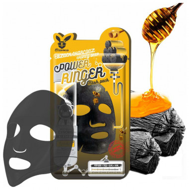 Elizavecca Маска тканевая с древесным углем и медом Black сharcoal honey deep power mask 23 мл — Makeup market