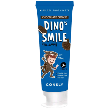 Consly Зубная паста гелевая детская c ксилитом и вкусом шоколадного печенья DIno's smile 60 г — Makeup market