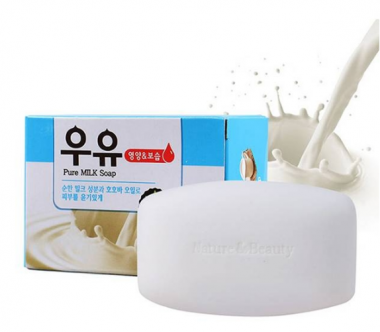 MKH Смягчающее косметическое мыло с молоком и маслом жожоба Pure Milk Soap 100 g — Makeup market