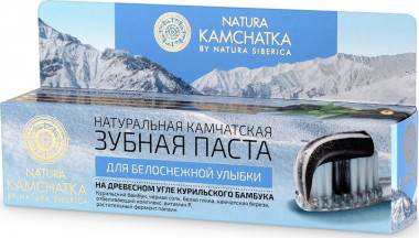 Натура Сиберика Natura Kamchatka Паста зубная для белоснежной улыбки на древесном угле и бамбуке 100 мл — Makeup market
