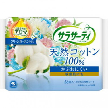 Kobayashi Прокладки ежедневные гигиенические с ароматом цветущего сада Cotton 100% 56 шт — Makeup market